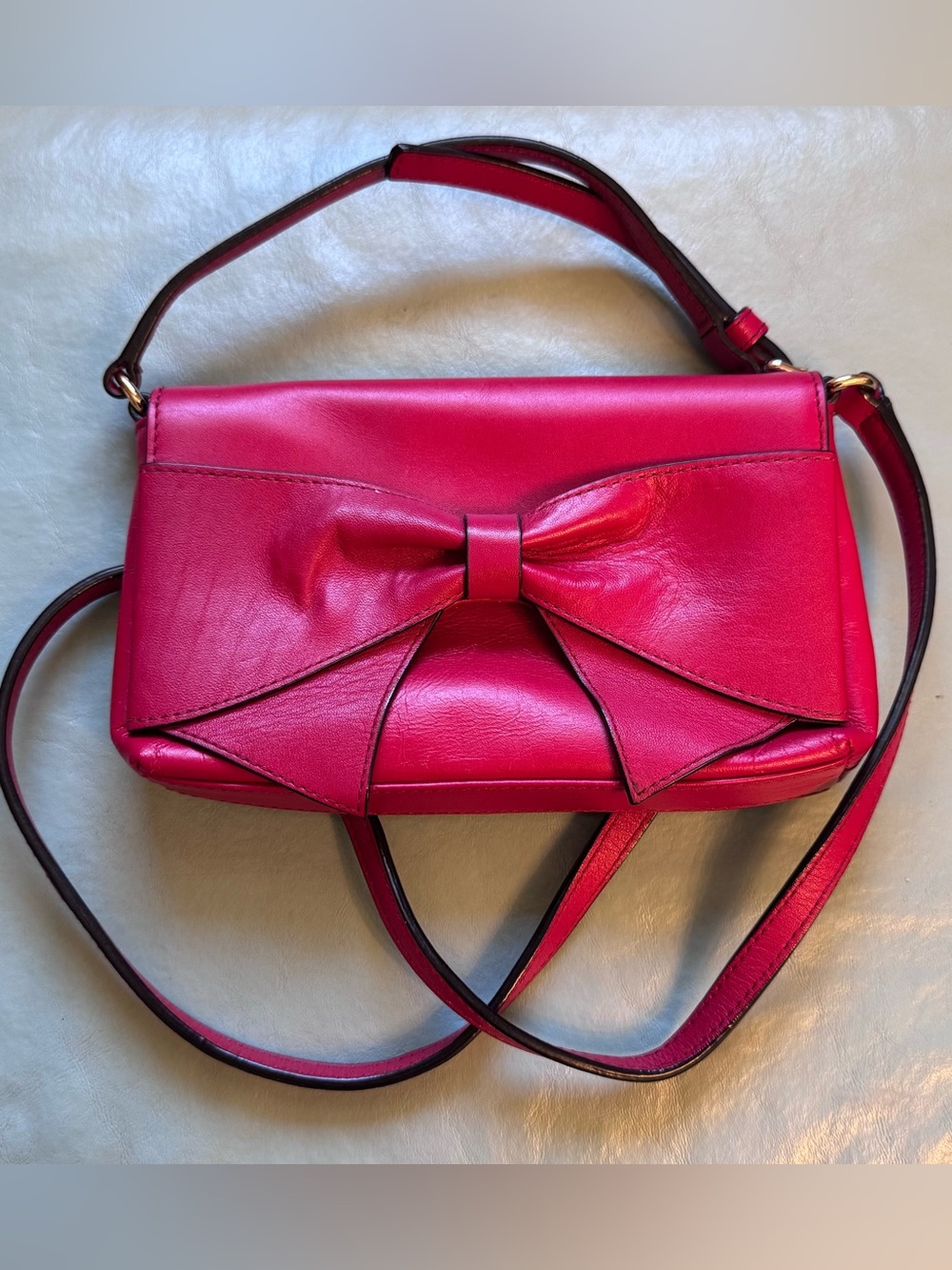Kate Spade Red Leather Bow Crossbody